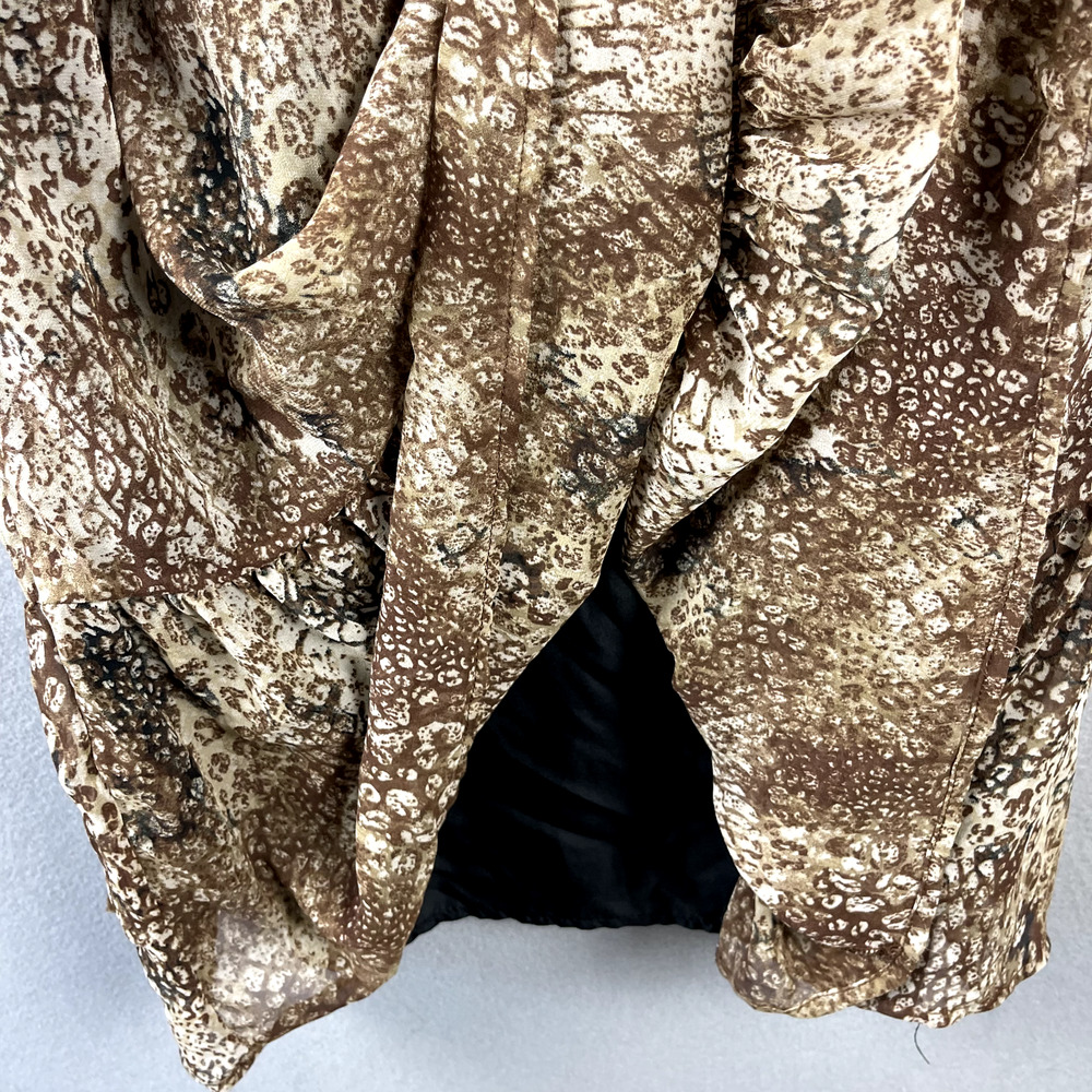 Betsey Johnson Tiered Midi Dress Small Animal Print Ruched Whimsigoth Fairy - Picture 6 of 16